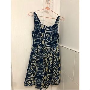 Anthropologie fit-and-flare African print dress